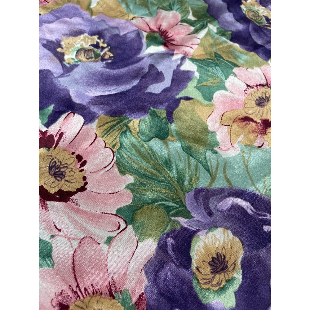 Worthington Scarf Womens 100% Silk Floral Purple Maroon Square Sheer Fairy Core - Picture 5 of 8